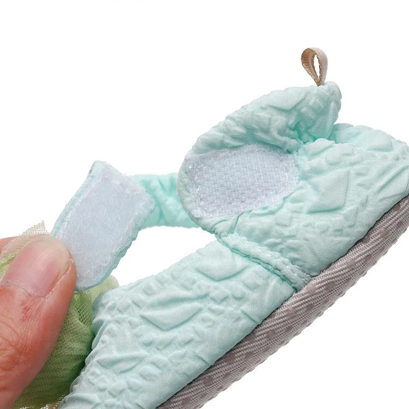 (0-18M)Embossed Bow Princess Soft Shoes