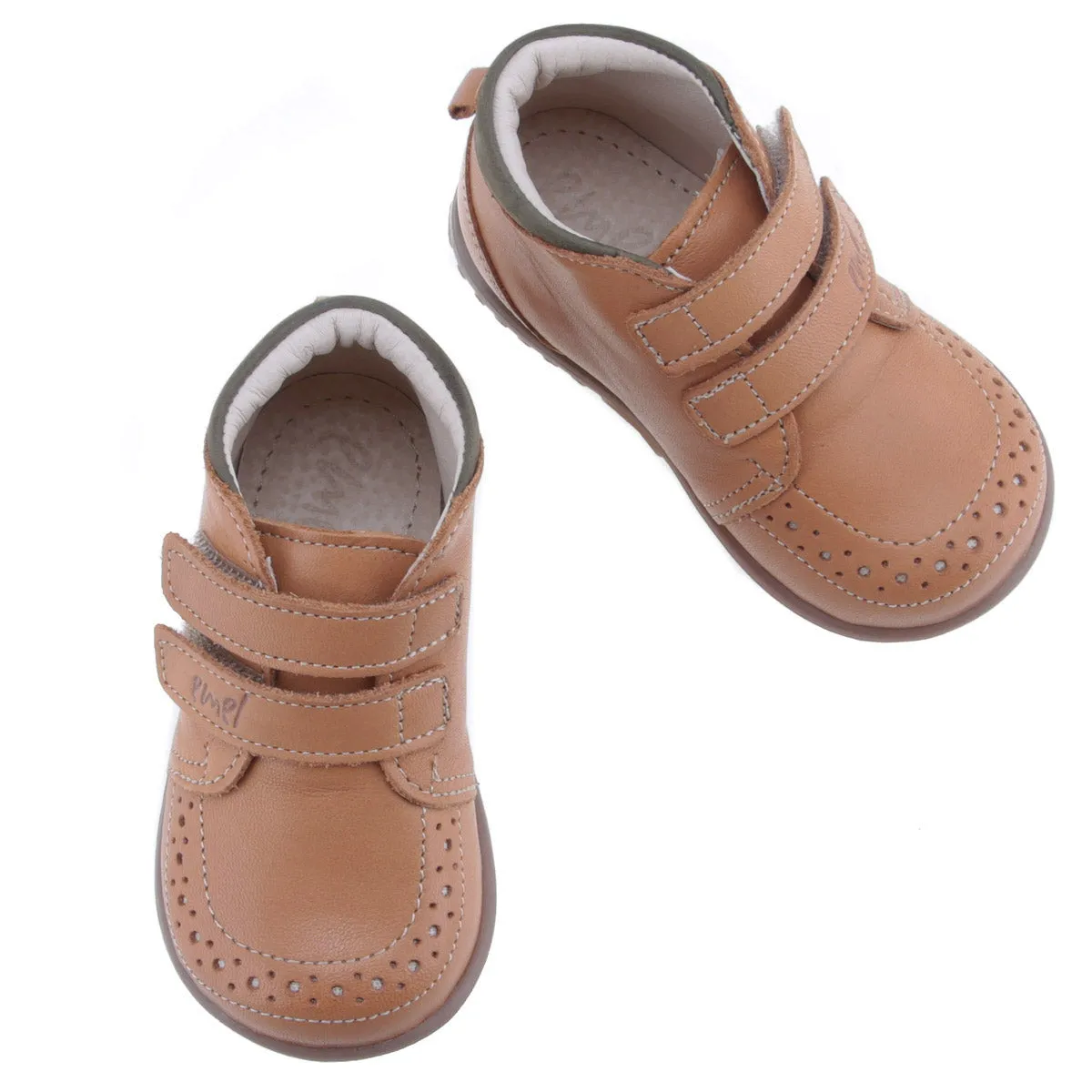 (2439B-10) Emel first shoes Brown velcro