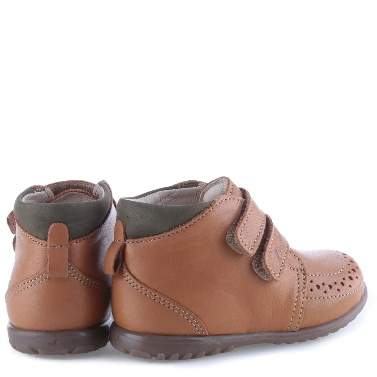 (2439B-10) Emel first shoes Brown velcro