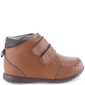 (2439B-10) Emel first shoes Brown velcro