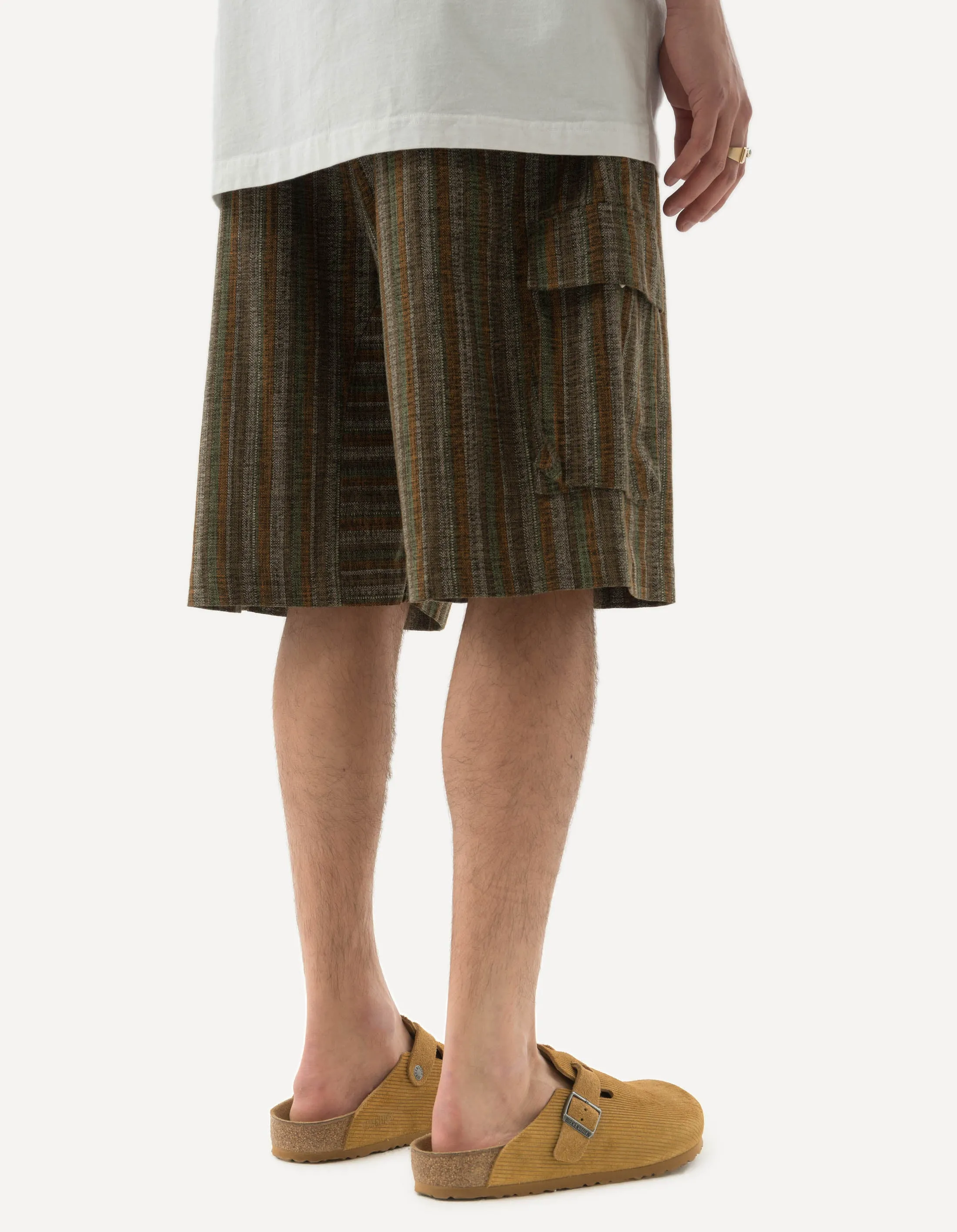 5117 Wagara Low Cargo Track Shorts Olive