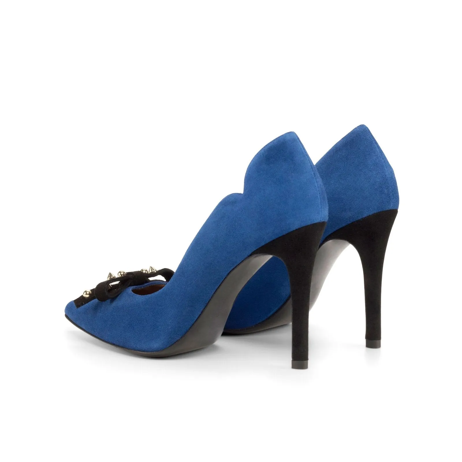 Ambrogio Bespoke Custom Women's Shoes Deep Blue Italian Suede Leather Genoa Pumps (AMBW1115)