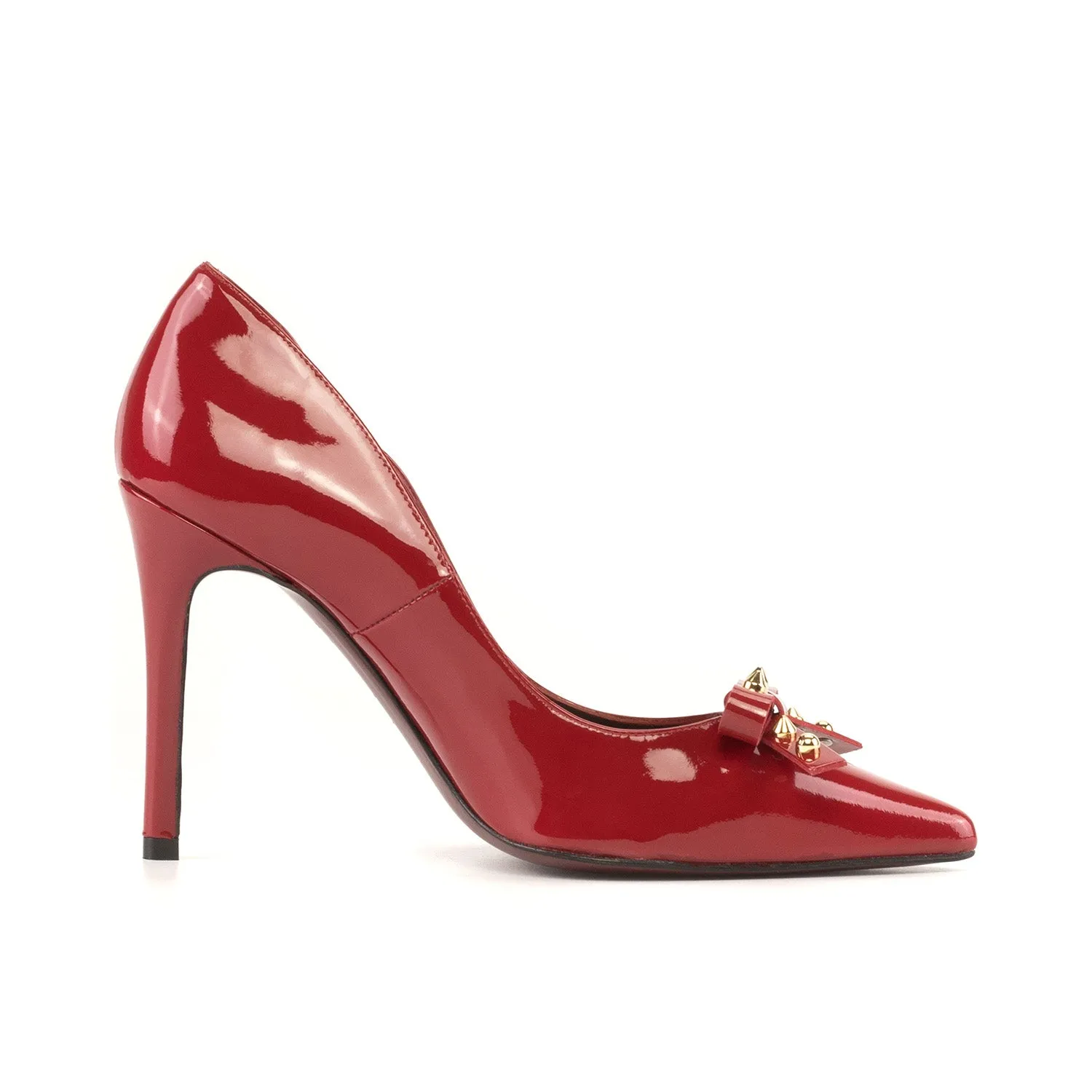 Ambrogio Bespoke Custom Women's Shoes Passion Red Patent Leather Genoa Pumps (AMBW1123)