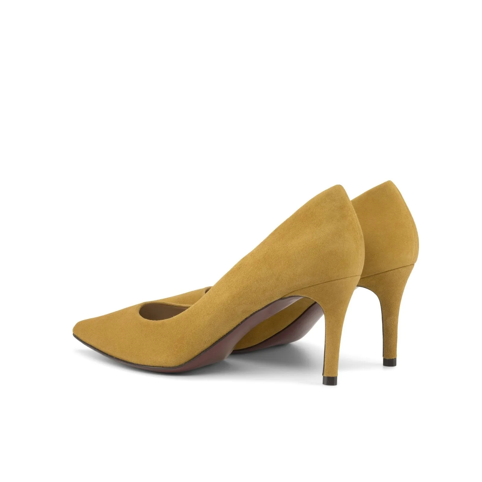 Ambrogio Bespoke Custom Women's Shoes Sand Dessert Italian Suede Leather Florence Pumps (AMBW1116)