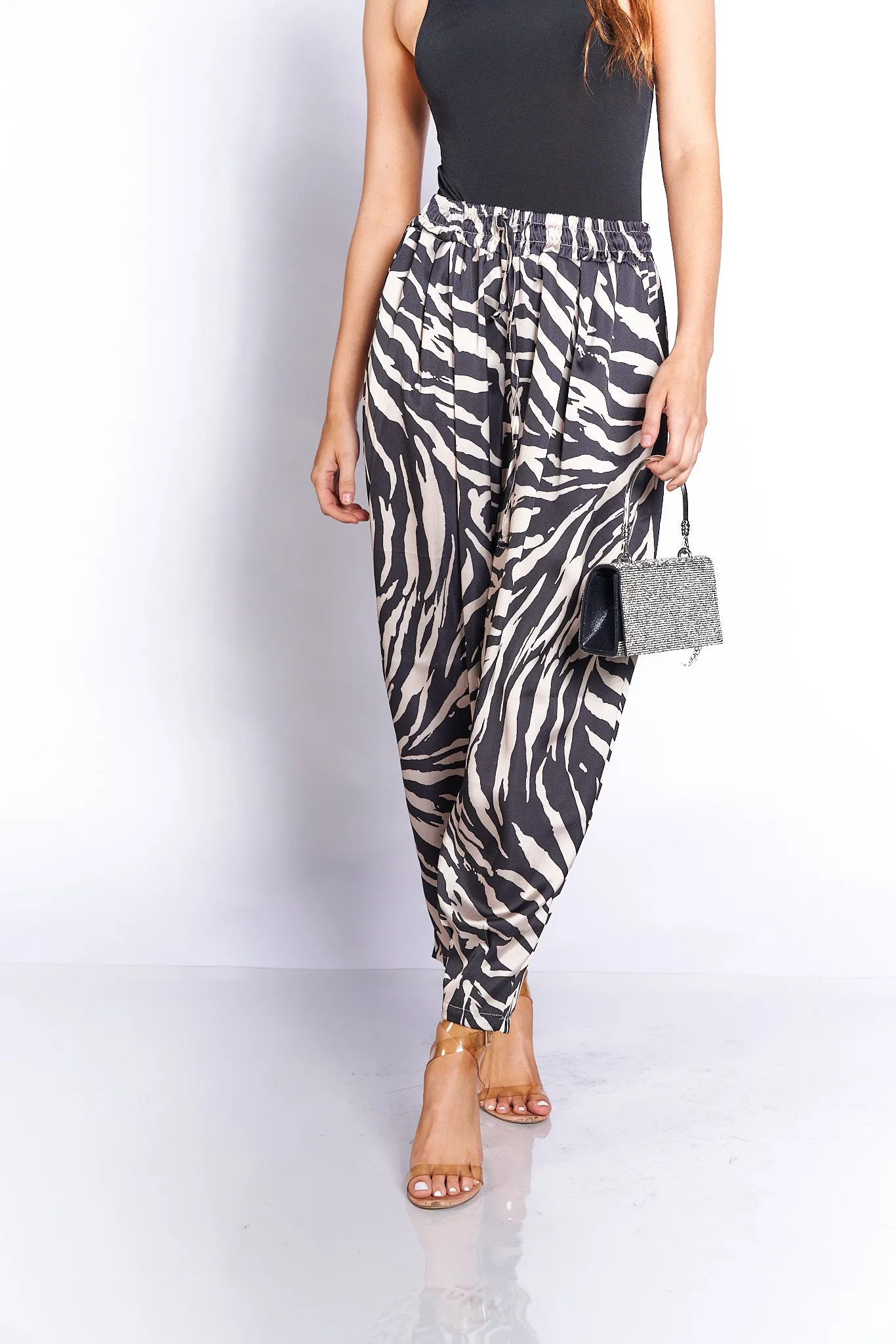 Animal Print Satin Pants