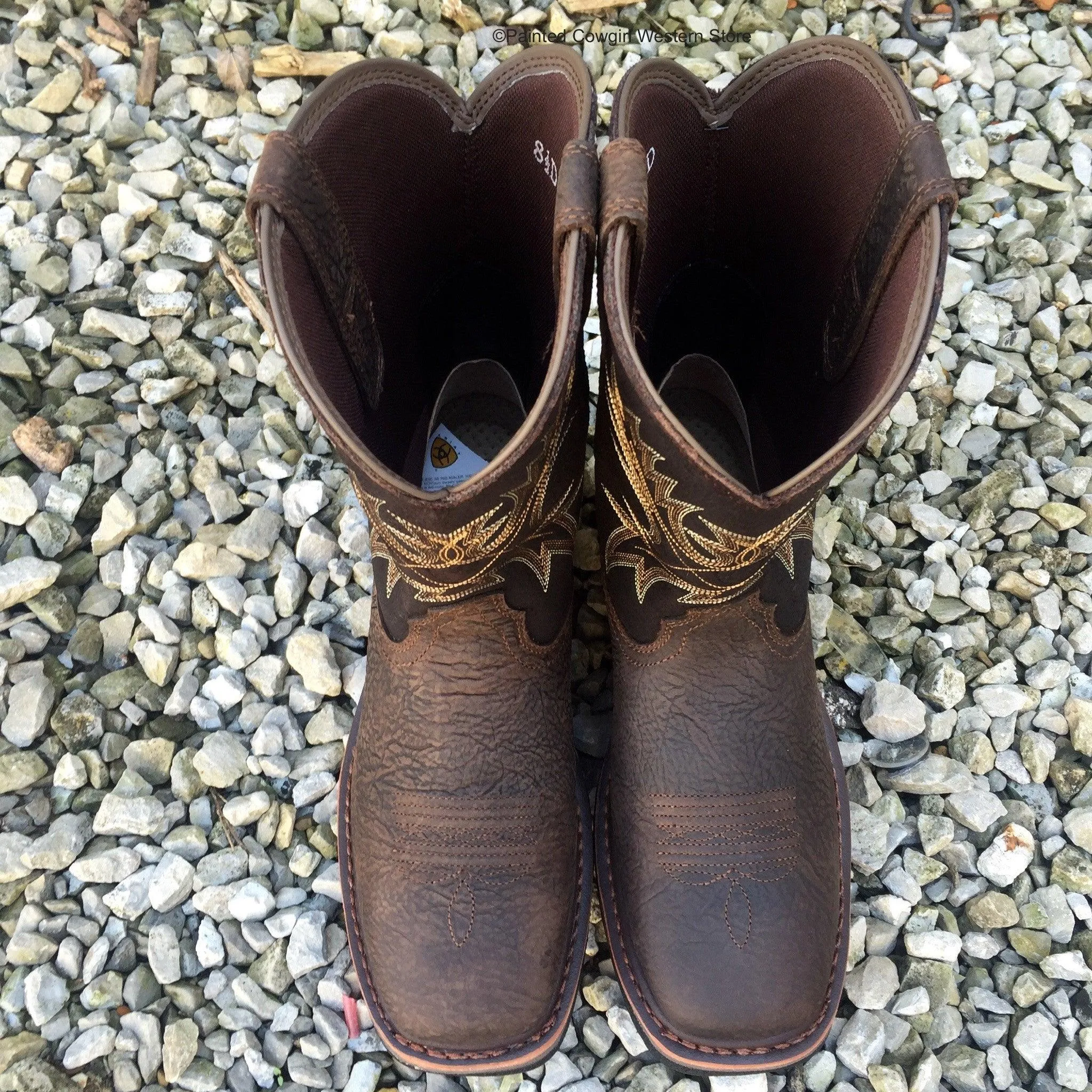 Ariat Men’s Workhog Wide Sq Toe Bruin Brown  Work Boots 10017436