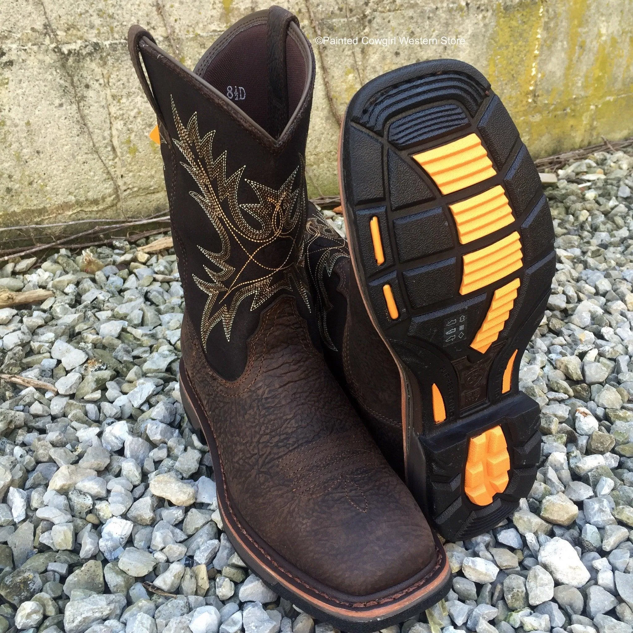 Ariat Men’s Workhog Wide Sq Toe Bruin Brown  Work Boots 10017436