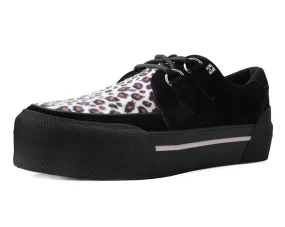 Black & Leopard Suede Platform Creeper Sneaker