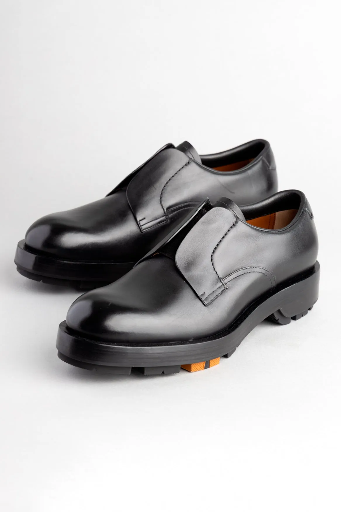 Black Hand-Buffed Leather Udine Derby Shoes