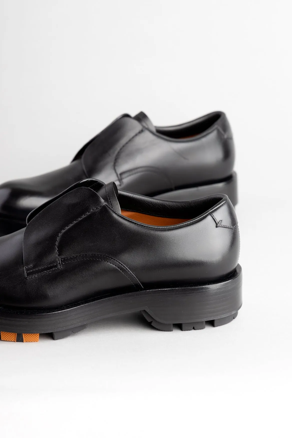 Black Hand-Buffed Leather Udine Derby Shoes