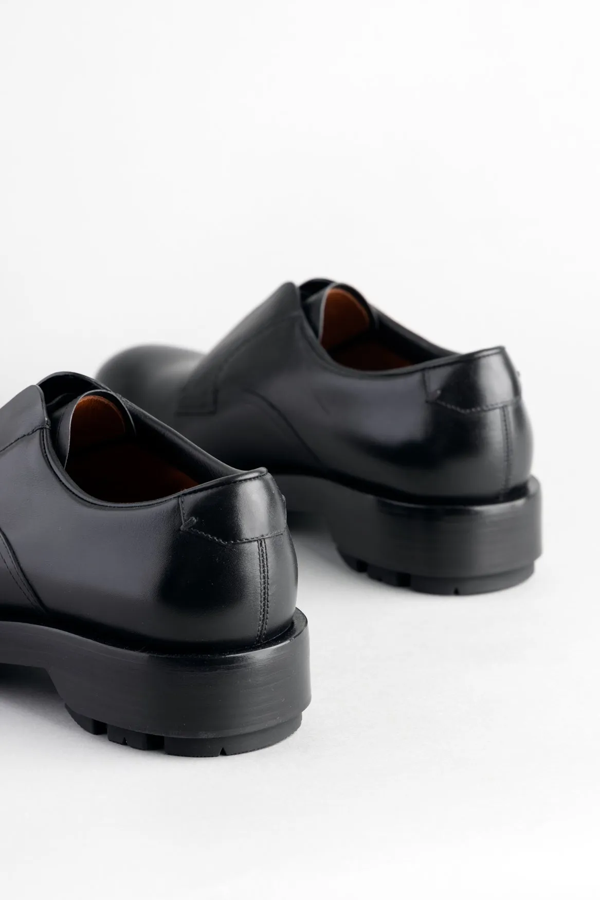 Black Hand-Buffed Leather Udine Derby Shoes