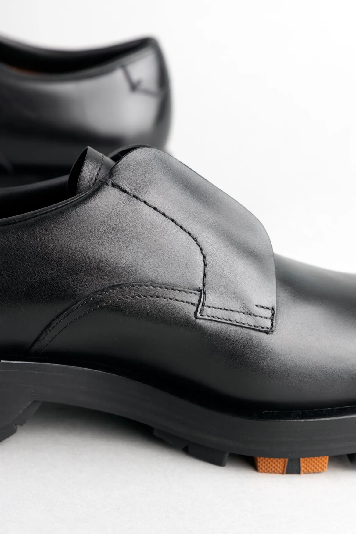 Black Hand-Buffed Leather Udine Derby Shoes