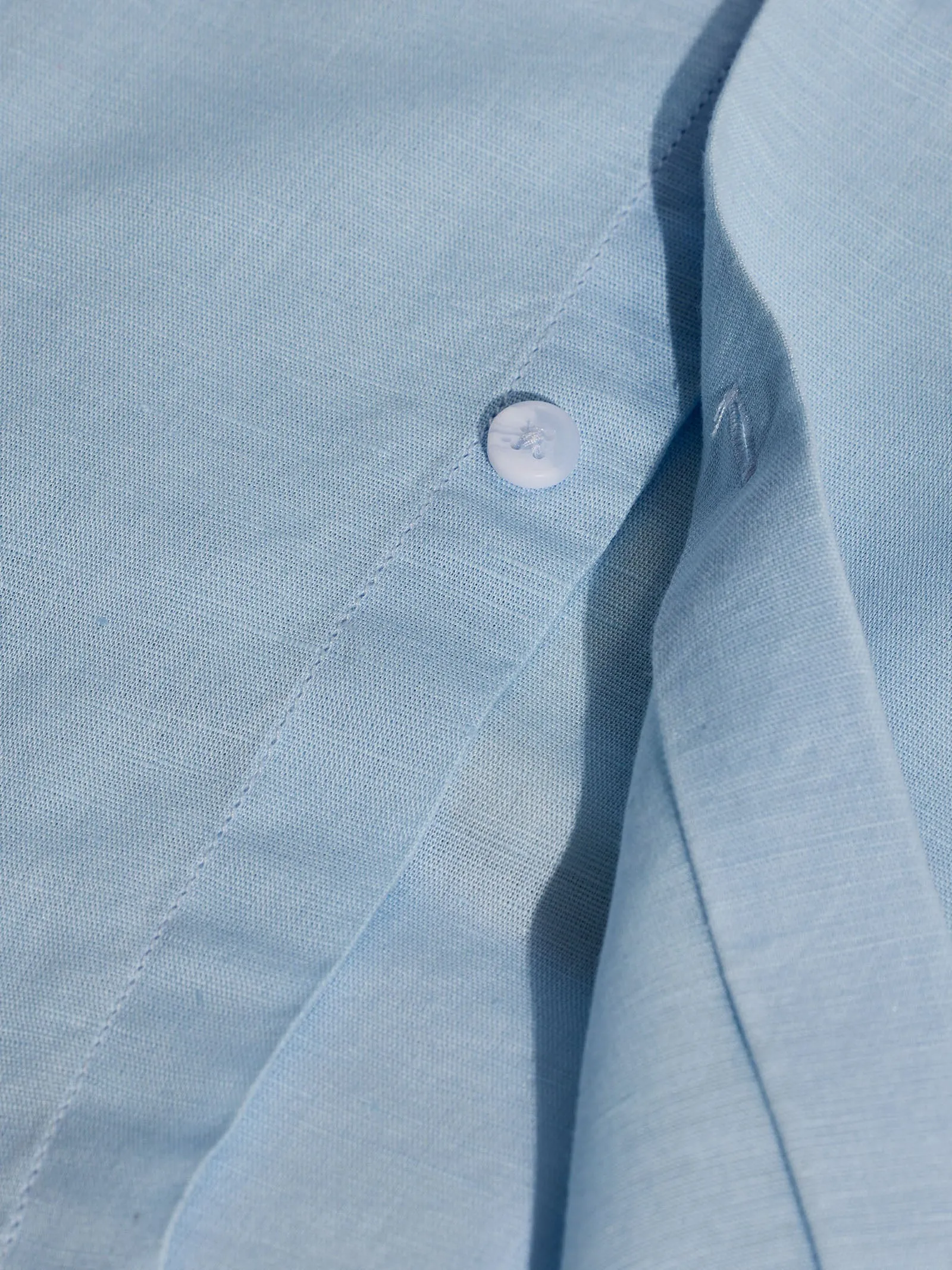 Blue Linen Cargo Shirt