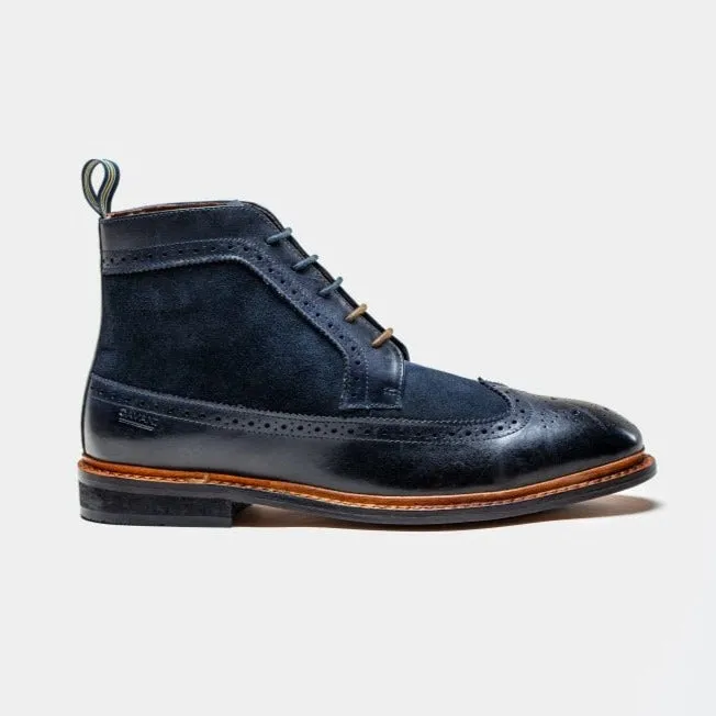 Bosworth Navy Brogue Boots