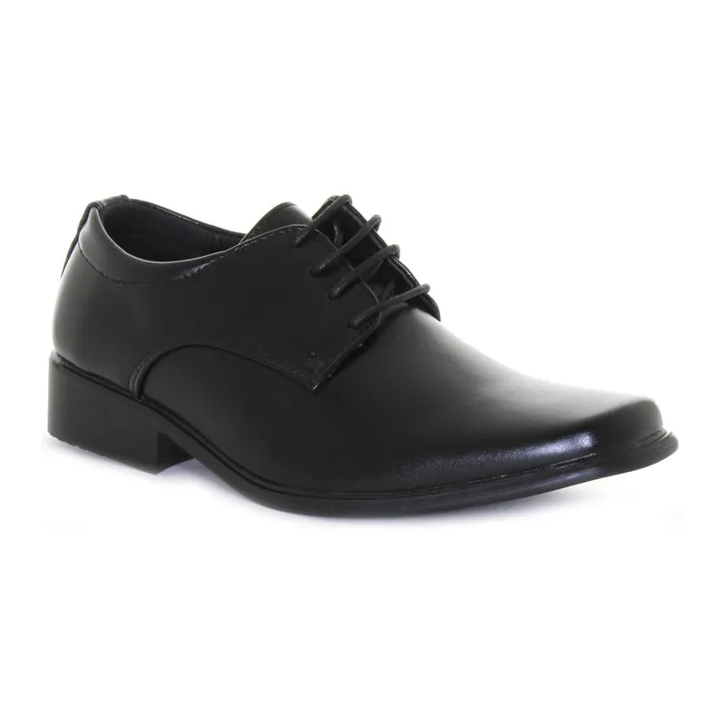 Boys Black Tie Dress Shoes