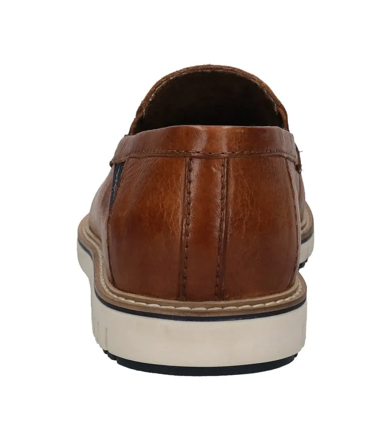 Bugatti Mens Slip On Leather Tan Casual Shoe Makori - 331-AIC61