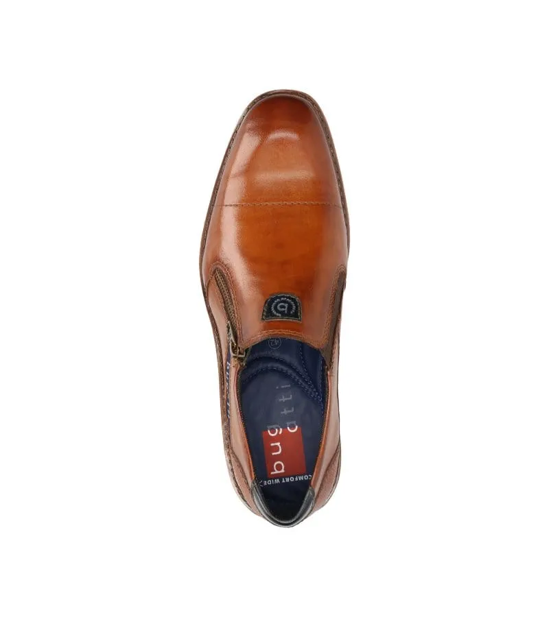 Bugatti Mens Slip On Leather Tan Smart Casual Shoe 311-A9G62-4000