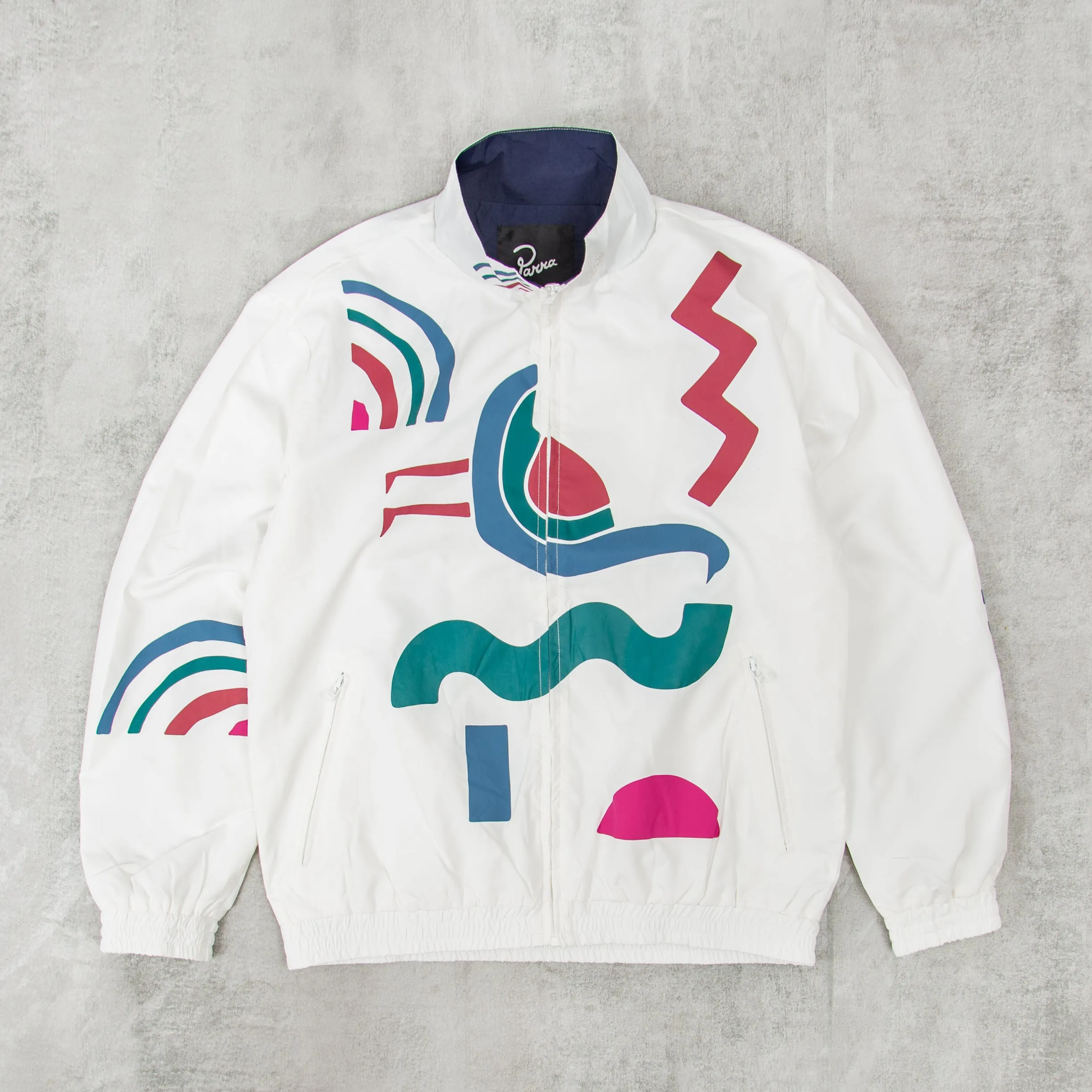 Parra Tennis Stylish Track Jacket - Classic White