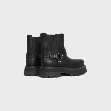 Stylish Black Celine Biker Chelsea Boots in Luxury Calfskin Leather