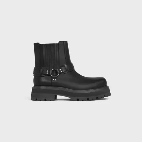 Stylish Black Celine Biker Chelsea Boots in Luxury Calfskin Leather