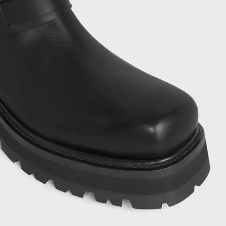 Stylish Black Celine Biker Chelsea Boots in Luxury Calfskin Leather