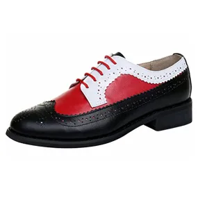 (Clean Up - US 11) Classical Leather Wing-up Brogues Flat Lace-up Oxford Shoes