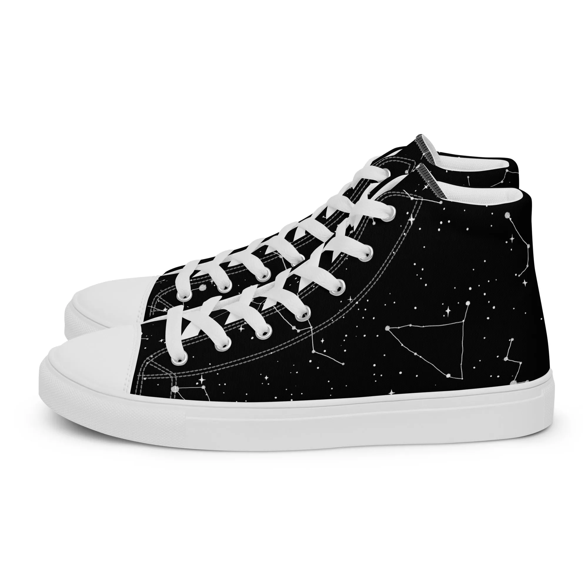 Constellation Women’s High Top Shoes - Cosmic Vegan Sneakers - Comfortable Goth Trainers - Witchy Astrology Fashion