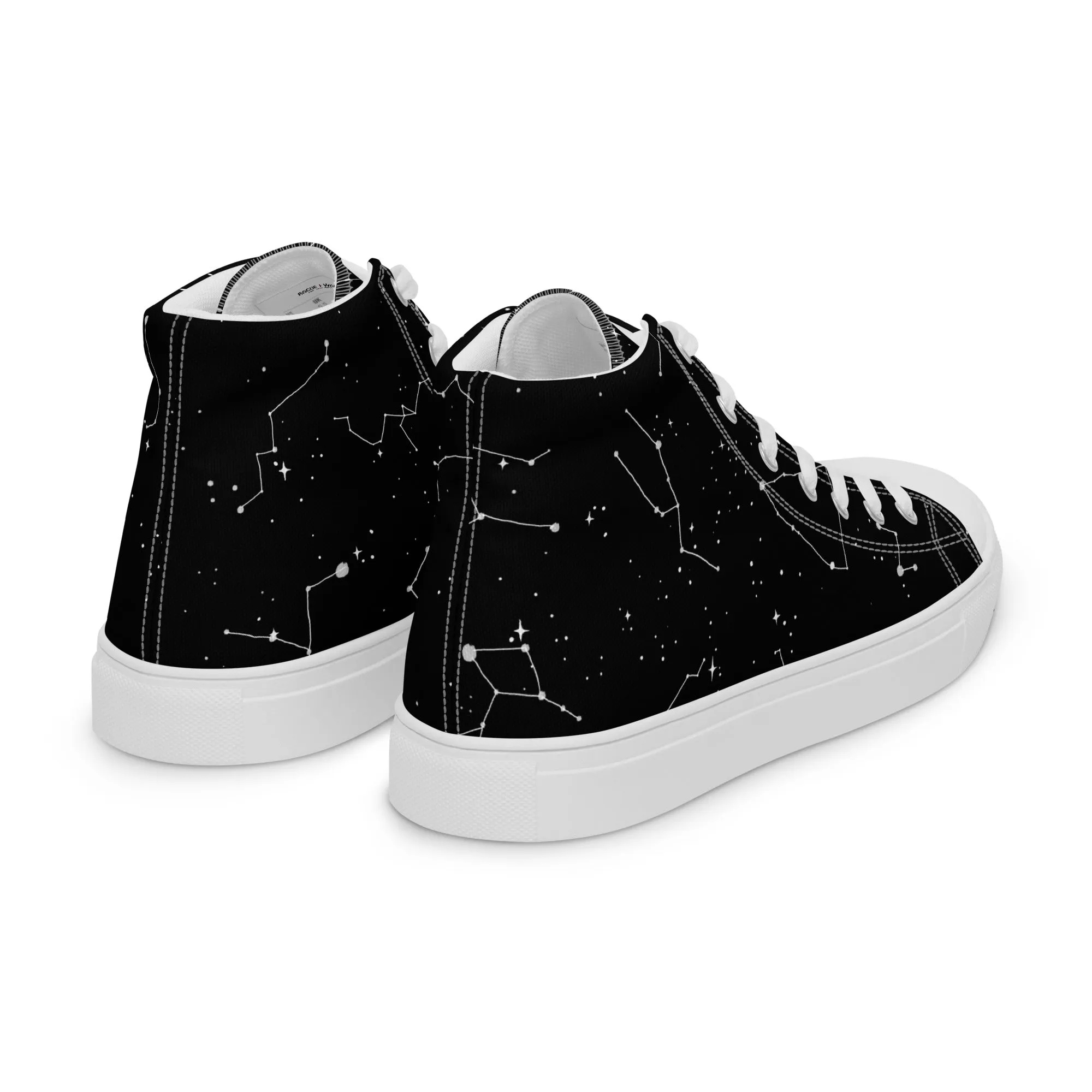 Constellation Women’s High Top Shoes - Cosmic Vegan Sneakers - Comfortable Goth Trainers - Witchy Astrology Fashion