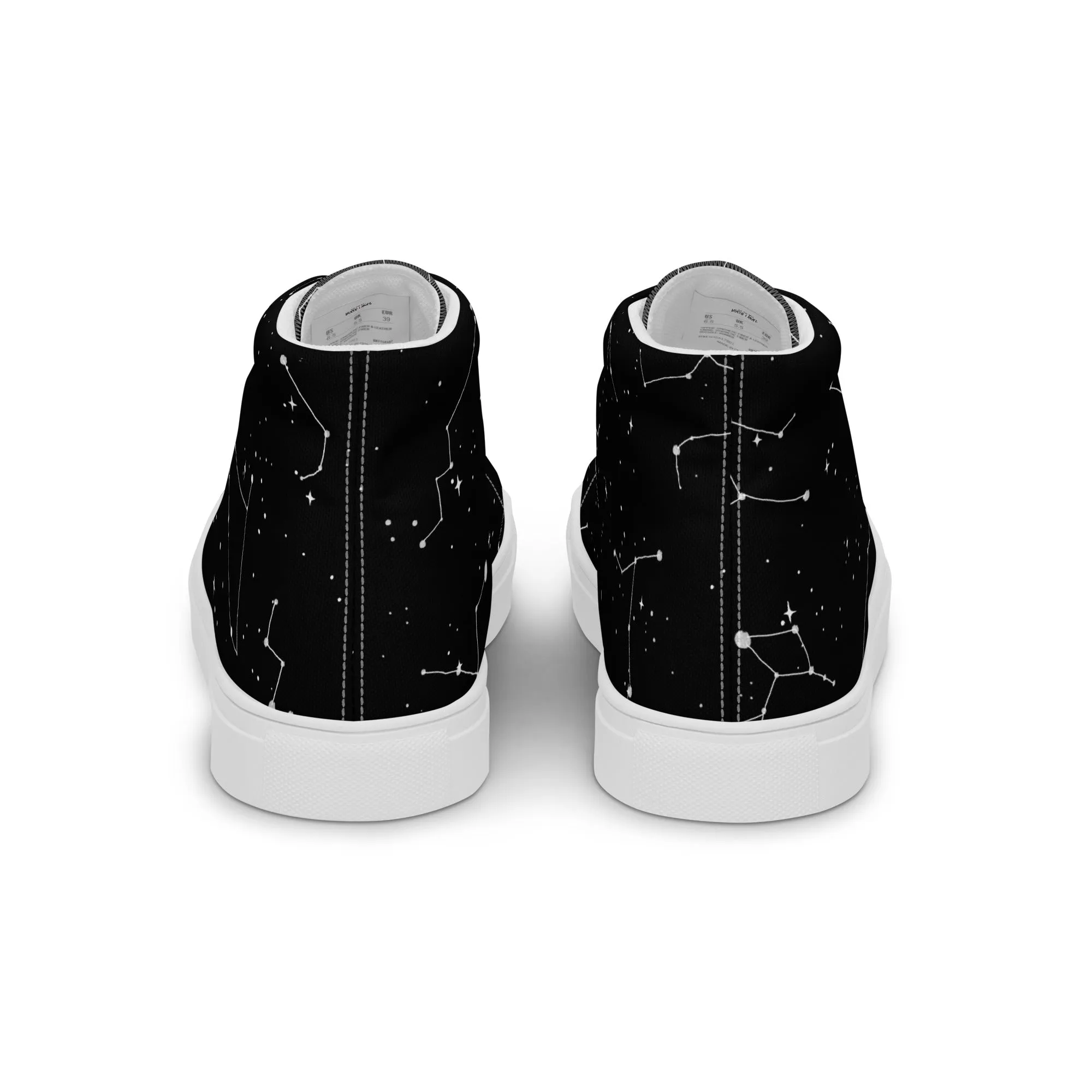 Constellation Women’s High Top Shoes - Cosmic Vegan Sneakers - Comfortable Goth Trainers - Witchy Astrology Fashion