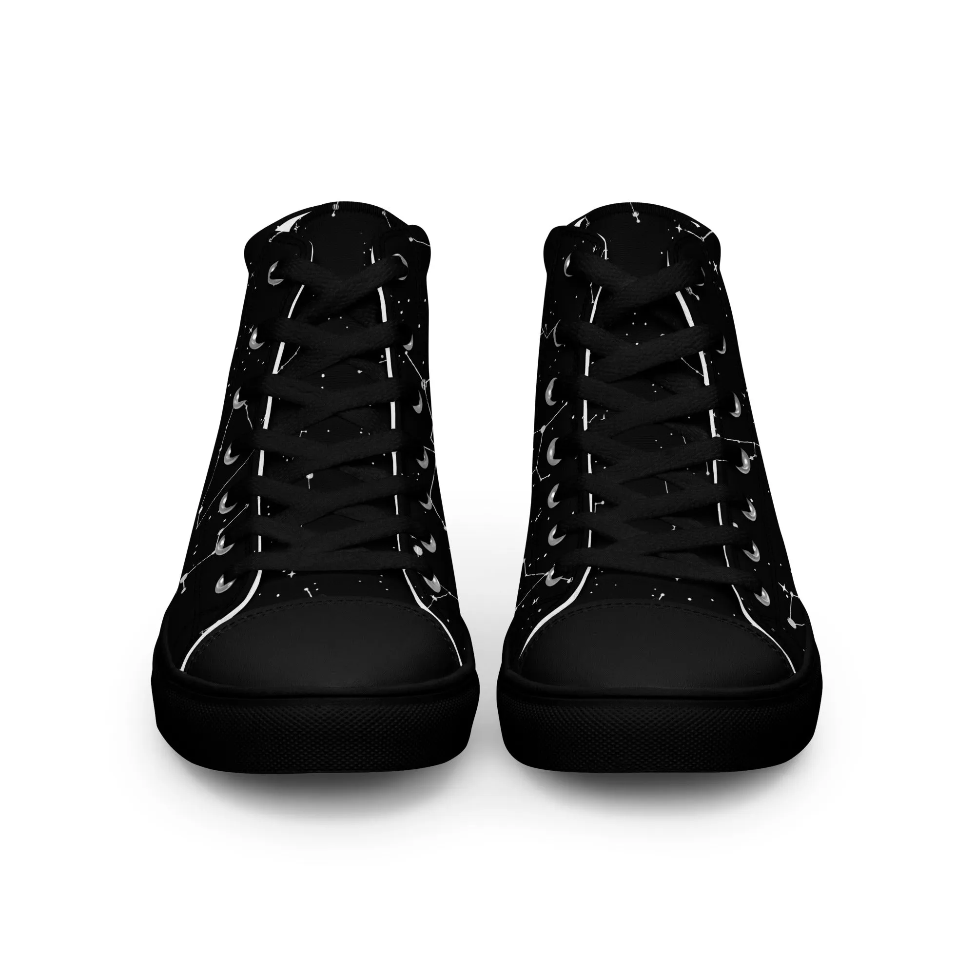 Constellation Women’s High Top Shoes - Cosmic Vegan Sneakers - Comfortable Goth Trainers - Witchy Astrology Fashion