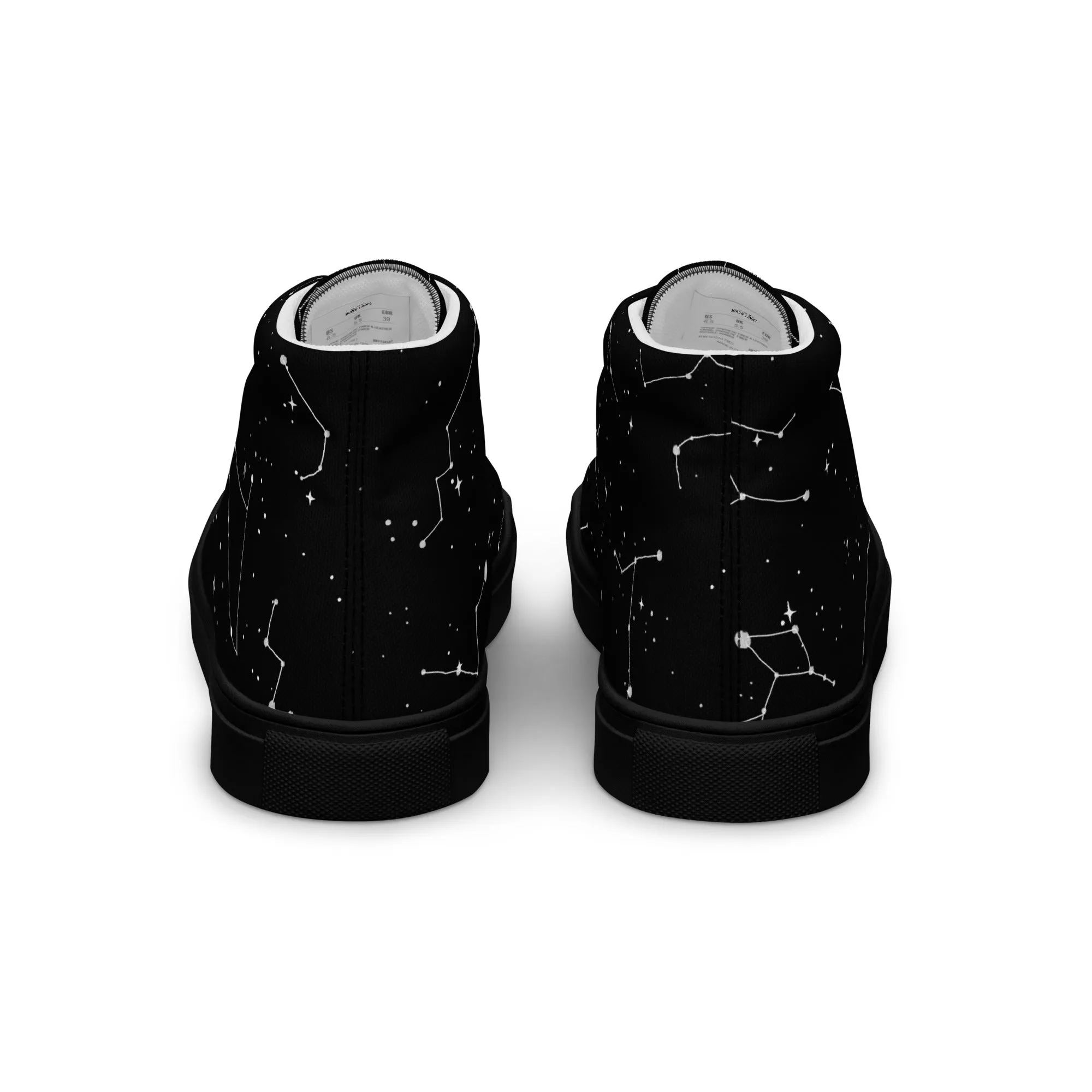 Constellation Women’s High Top Shoes - Cosmic Vegan Sneakers - Comfortable Goth Trainers - Witchy Astrology Fashion