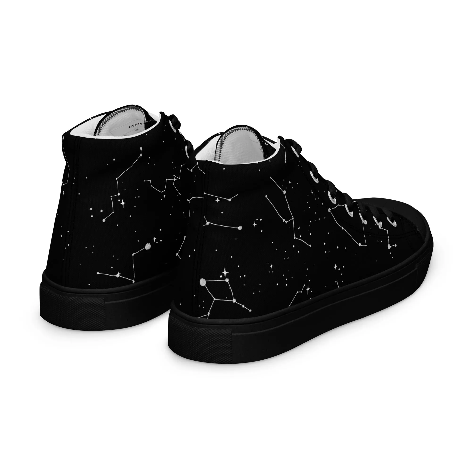 Constellation Women’s High Top Shoes - Cosmic Vegan Sneakers - Comfortable Goth Trainers - Witchy Astrology Fashion