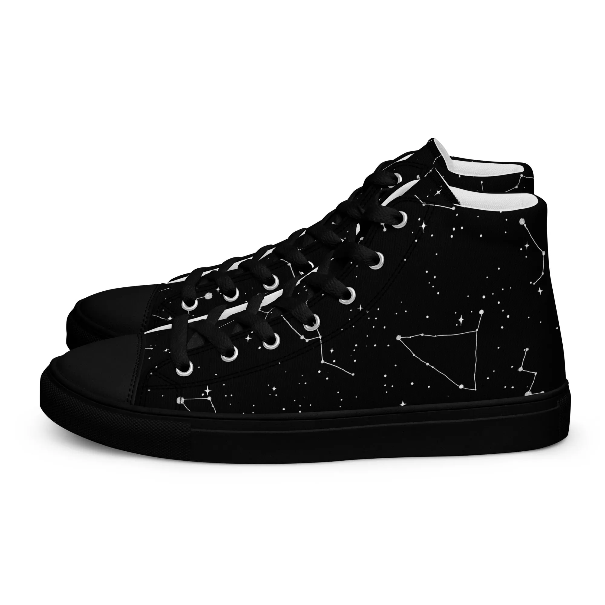 Constellation Women’s High Top Shoes - Cosmic Vegan Sneakers - Comfortable Goth Trainers - Witchy Astrology Fashion