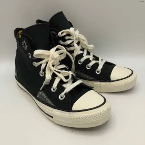 CONVERSE Black White Flower Trim High Top Sneaker Shoe Size 7 Shoes