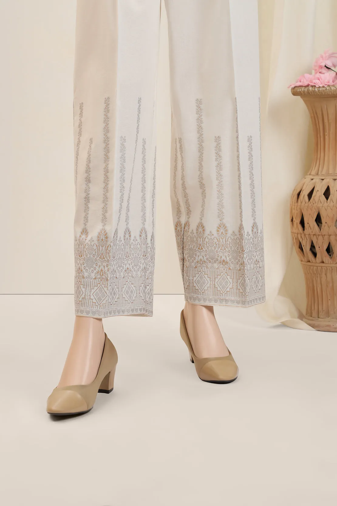 Cotton Jacquard Pants