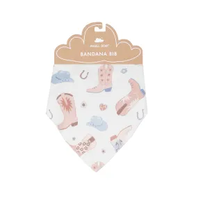 Cowboy Boots Pink Bamboo Bandana Bib