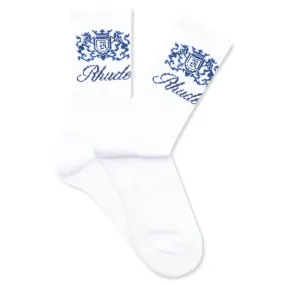 Crest Sock - White/Sky Blue/Navy