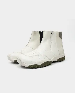 Diesel White Leather Low Boots 1990's