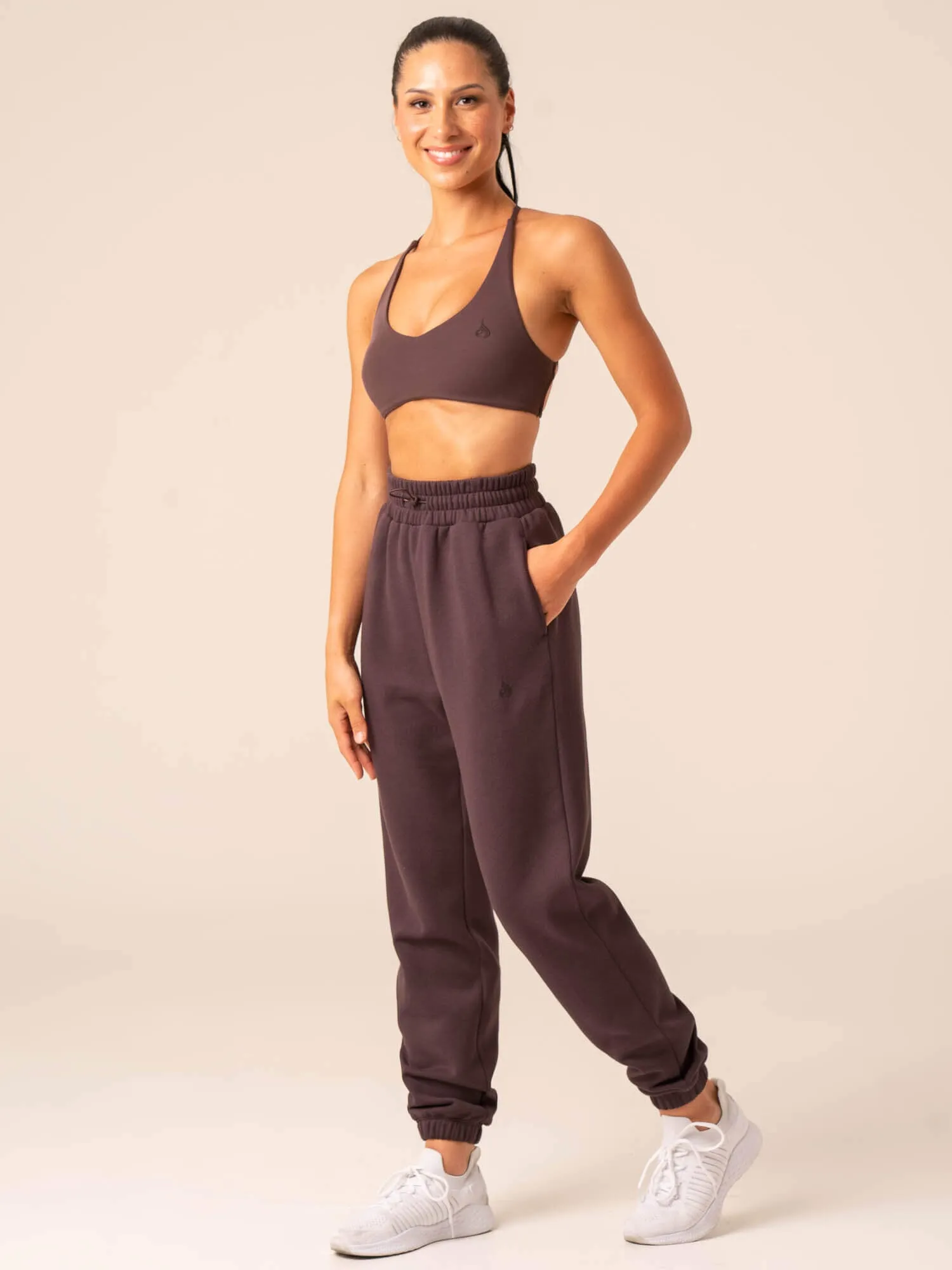 Embody Oversized Track Pants - Plum