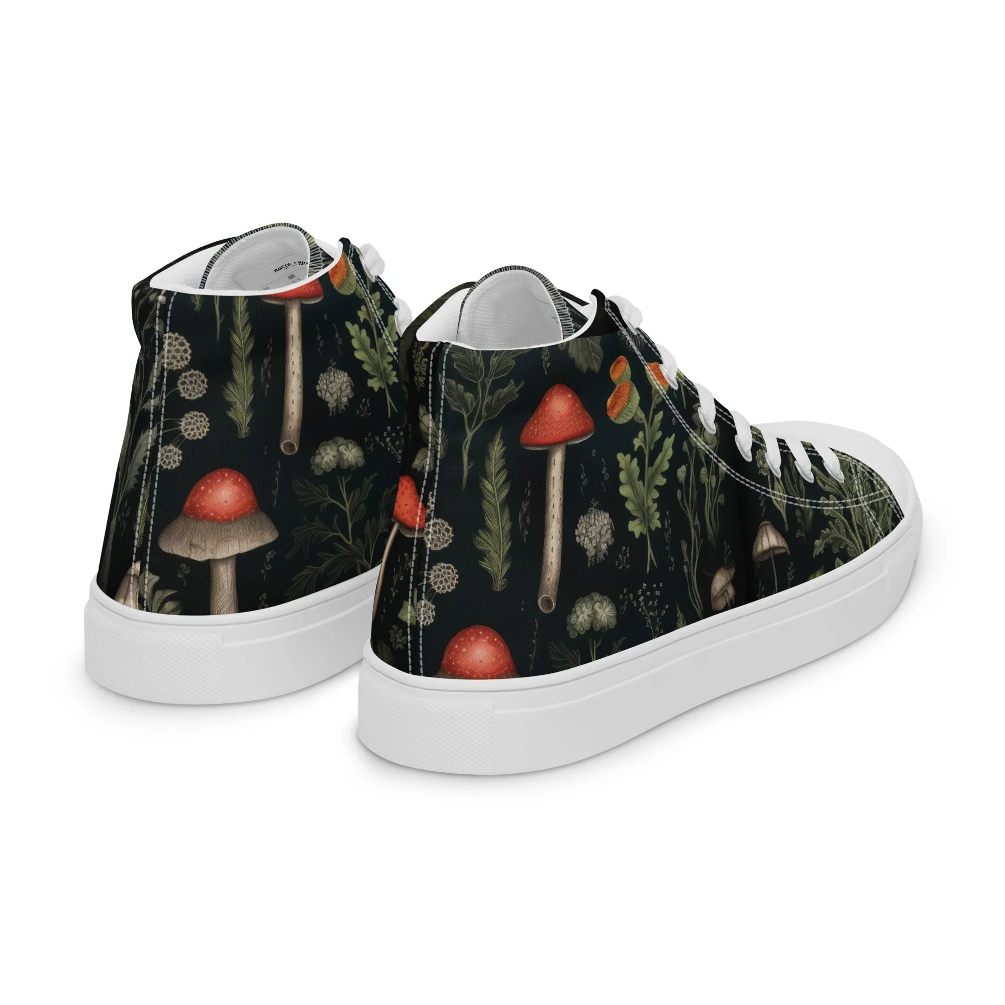 Foraging Women’s High Top Shoes - Botanical Vegan Sneakers - Comfortable Goth Trainers - Witchy Grunge Dark Academia