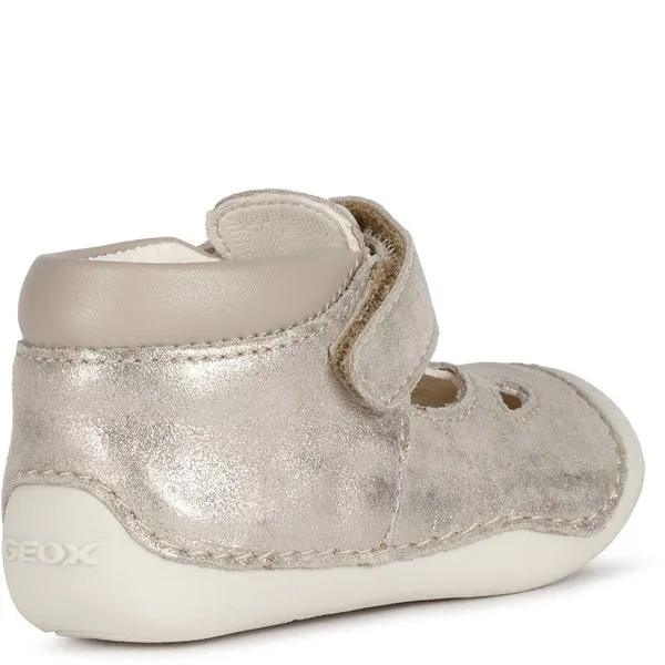 Geox Infants first Shoes Silver Pre Walkers Crawlers Leather