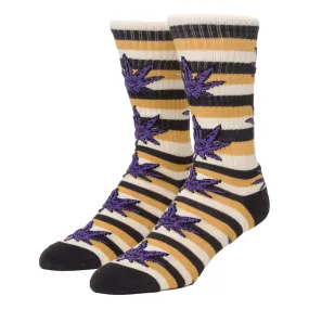 HUF GREEN BUDDY STRIPE SOCK-MUSTARD