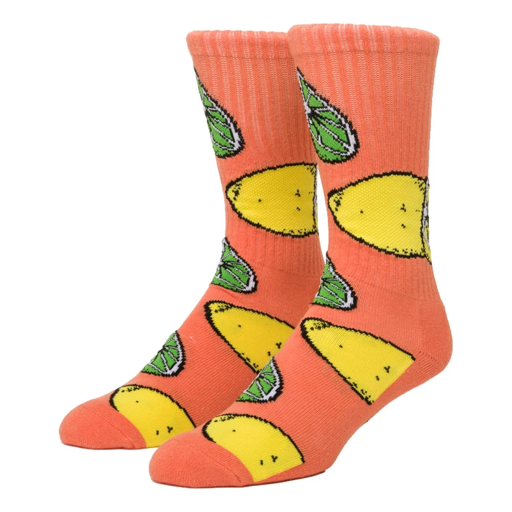 HUF LEMON LIME CREW SOCK-ORANGE