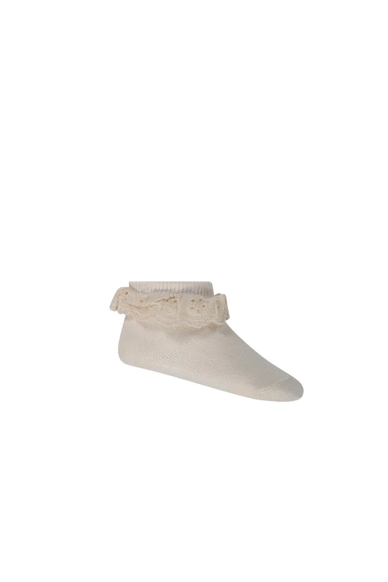 JAMIE KAY Frill Ankle Sock - Rosewater