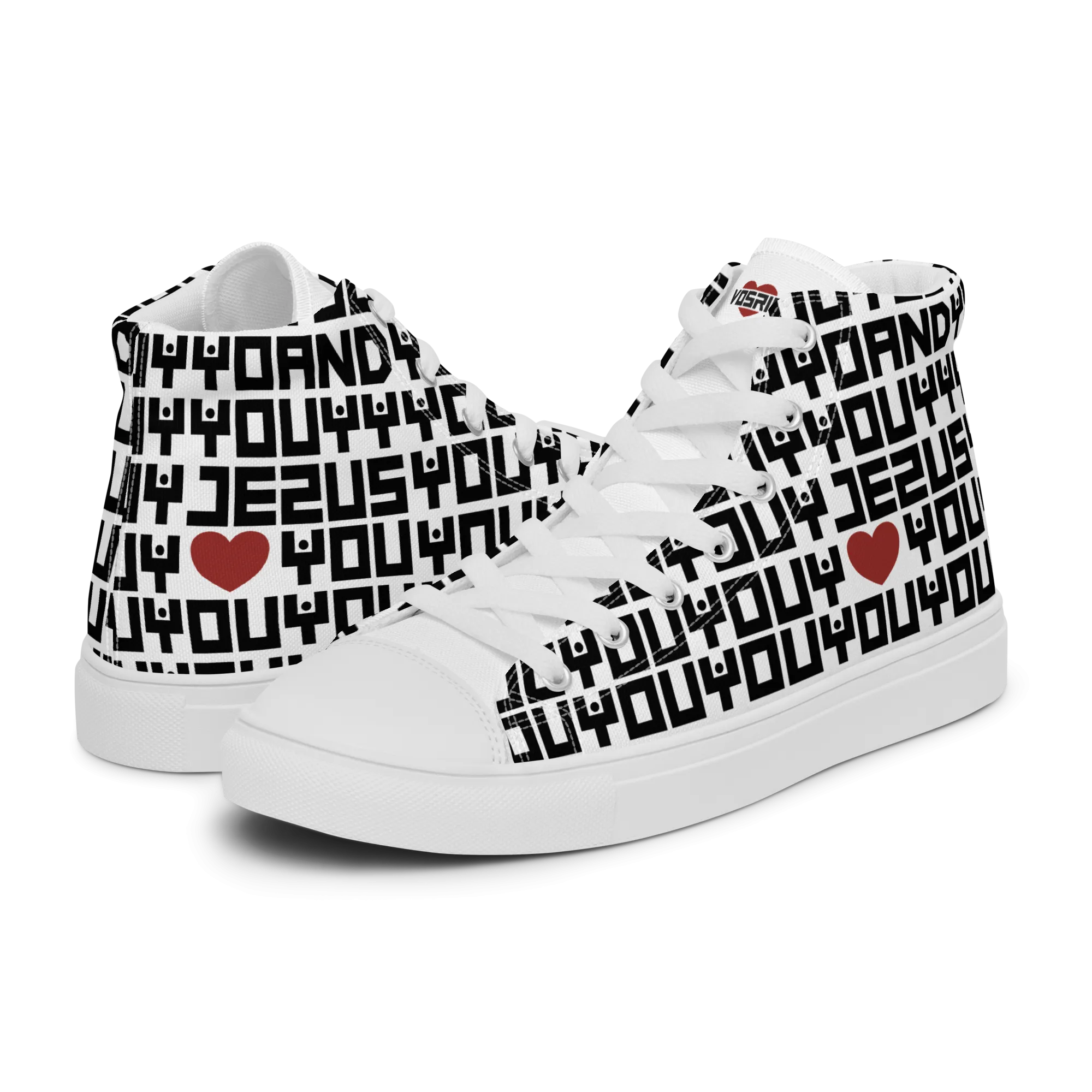 Jesus Loves Everyone Women’s high top canvas shoes