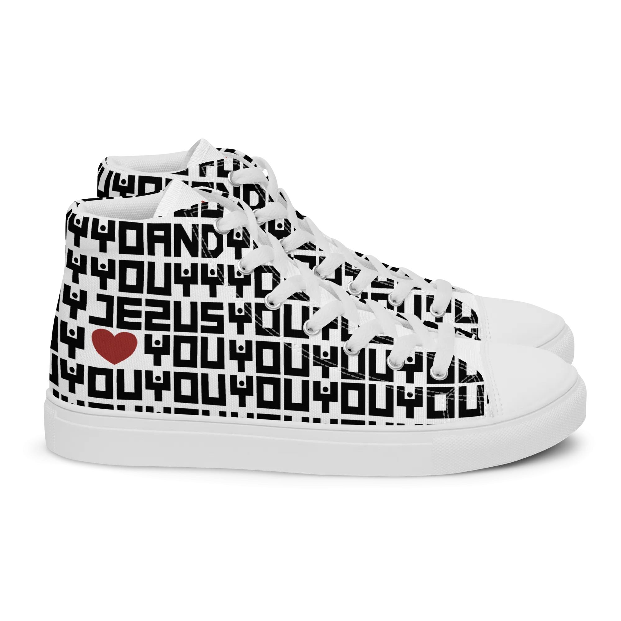 Jesus Loves Everyone Women’s high top canvas shoes