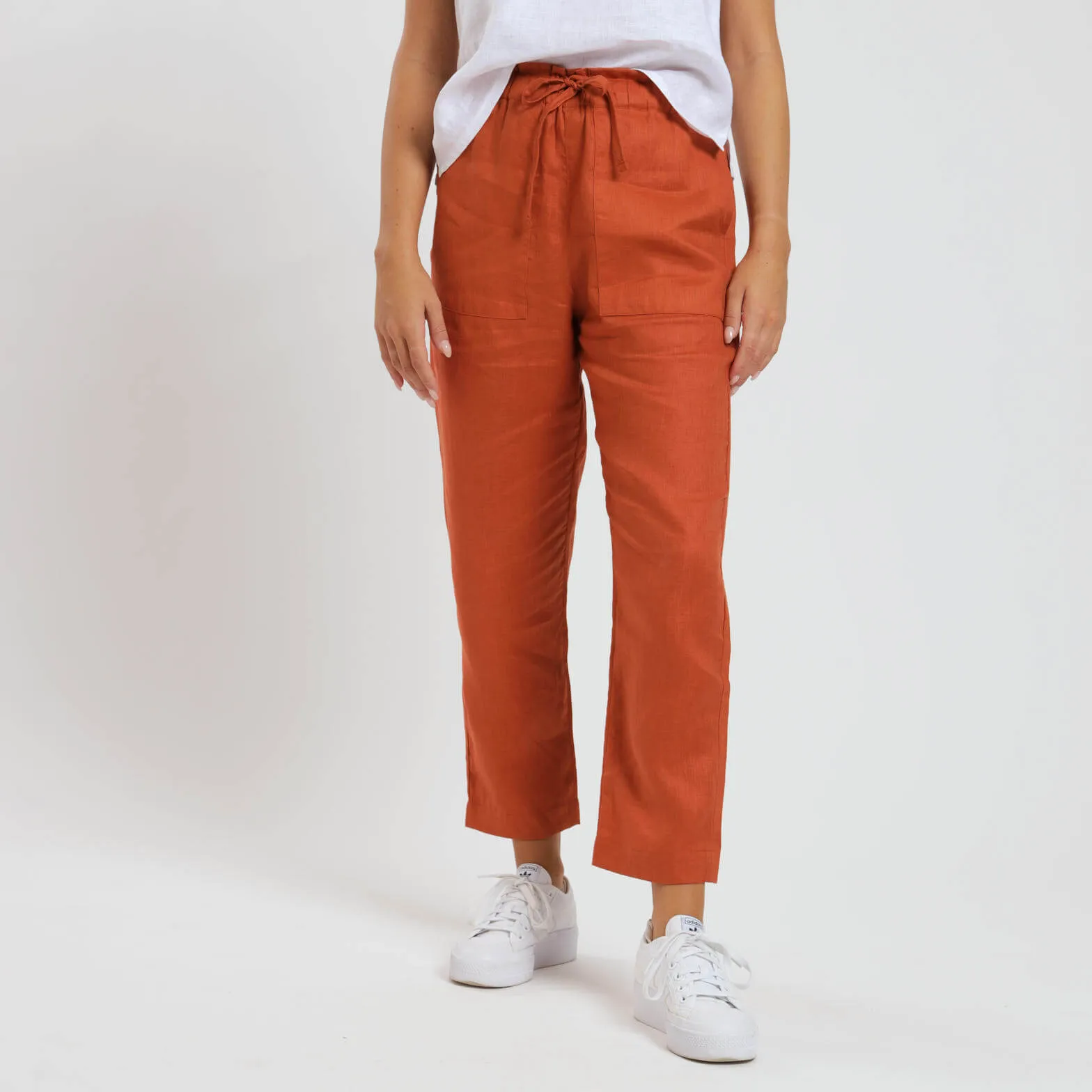 Ladies Linen - Pants | Rust