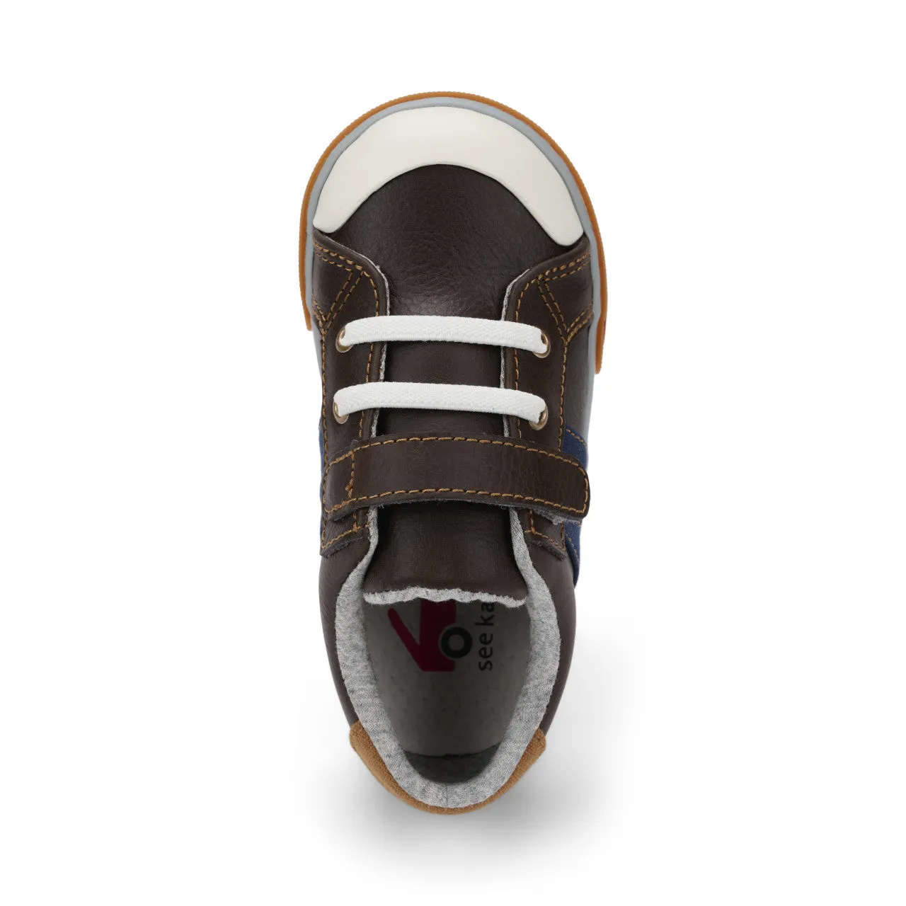 Lucci Kid's Leather Sneaker - Brown/Navy