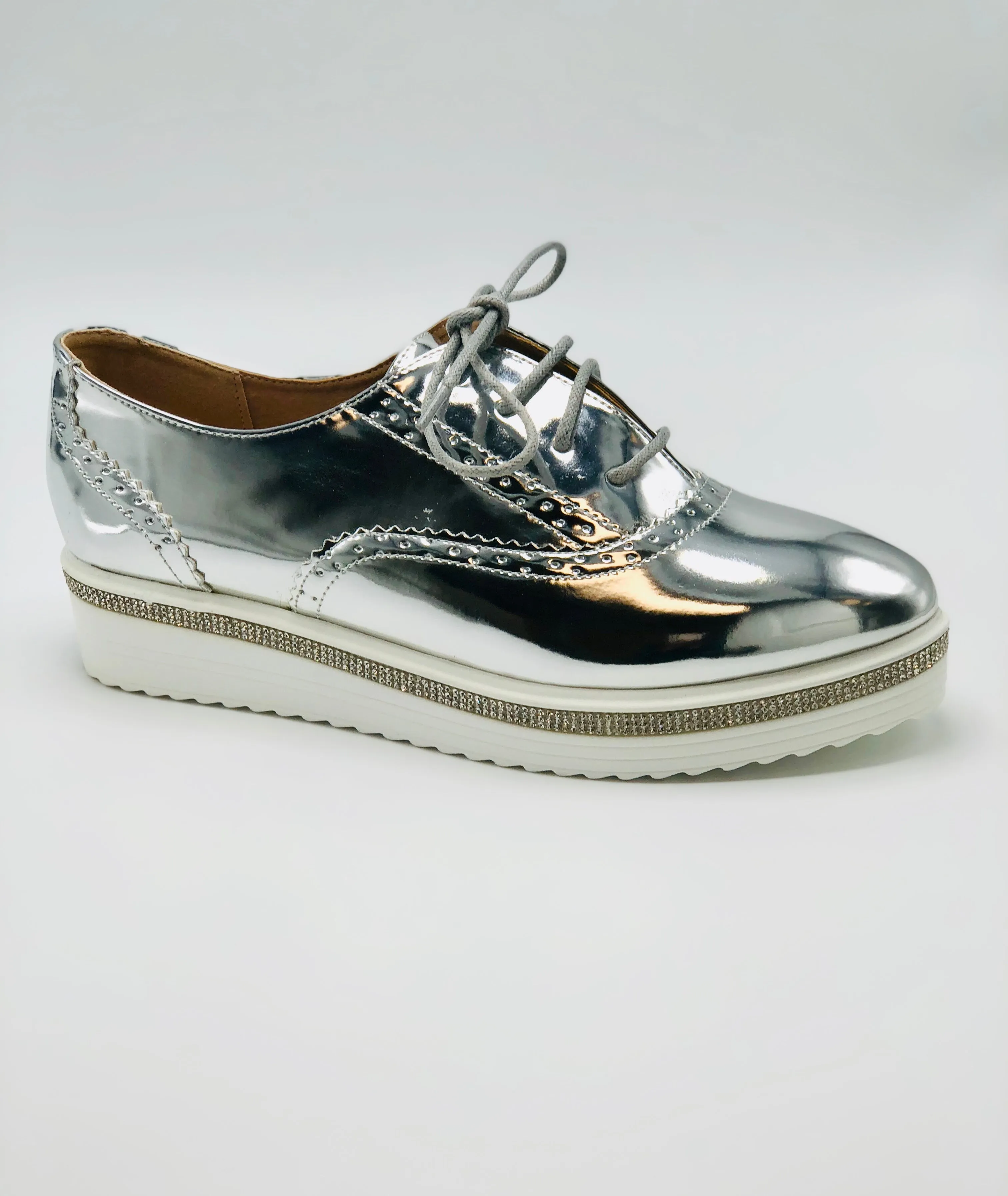 Marissa- Metallic Sneaker with Bling Trim