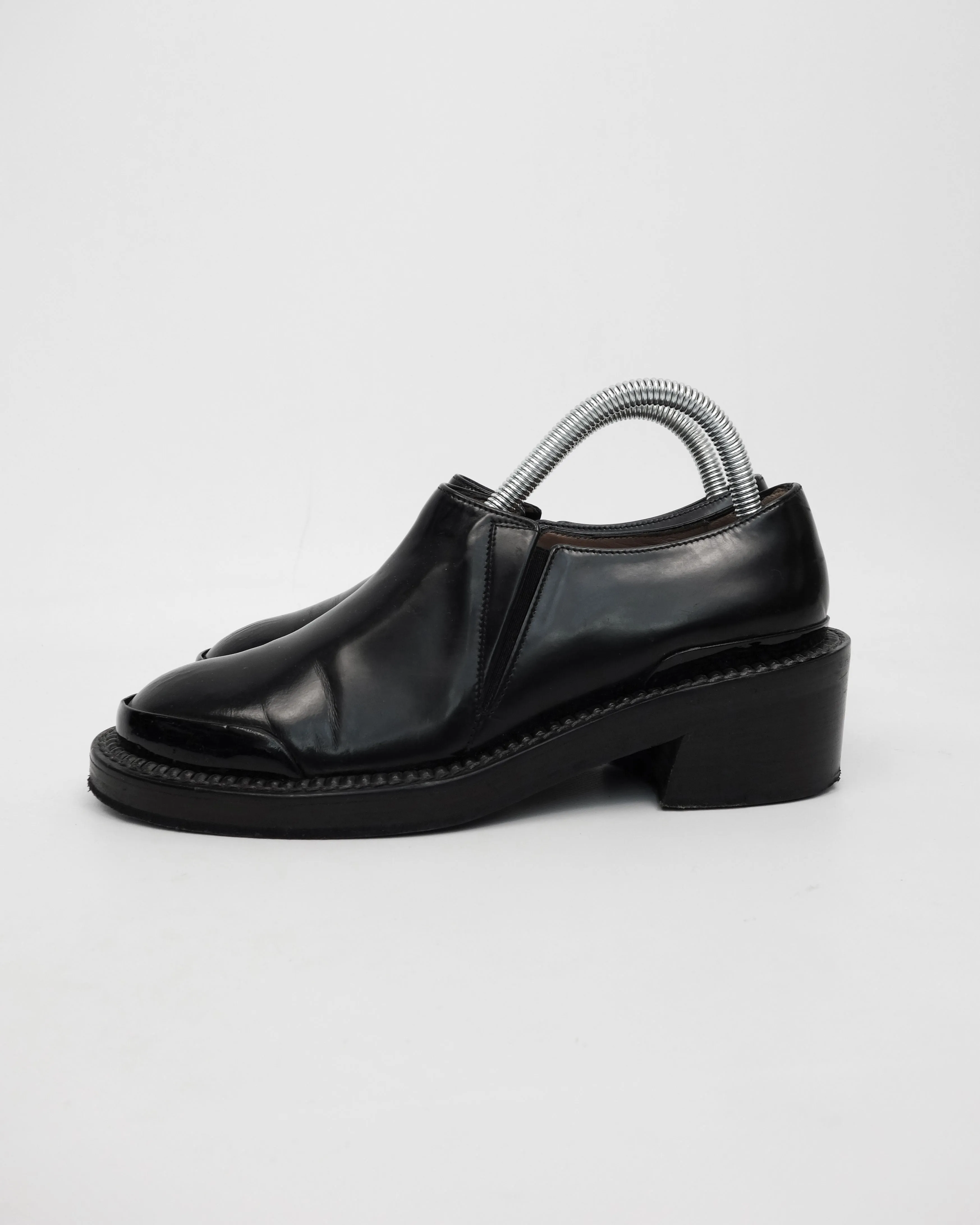 Marni Black Leather Loafer Shoes 2000's